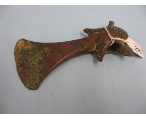 Antique patinated bronze axe head