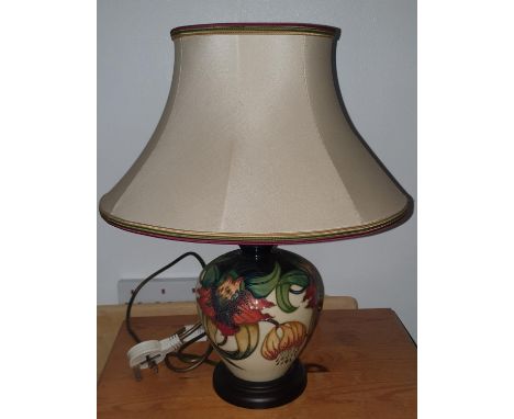 Moorcroft Anna Lily Pattern Lamp by Nicola Slaney Shpae 8/6 with Shade
