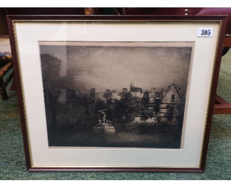Etching of Musée de Cluny (Cluny Museum) by Mortimer Menpes (1855 -1938). Signed in pencil to bottom right.&nbsp;