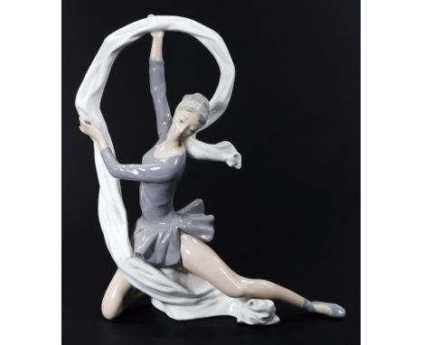 A Nao Lladro figure of a ballerina, in dancing pose, printed marks beneath, 36cm high. (partially boxed)