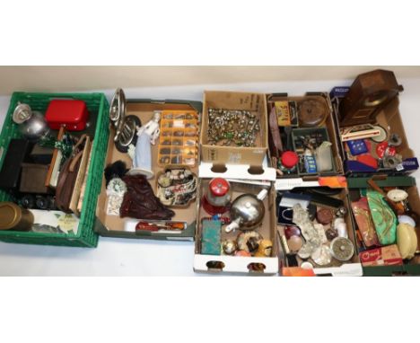 Various collectables incl. costume jewellery, Nao figure, Greek style chess pieces, clockwork toy motorcycle, Russian dolls, 