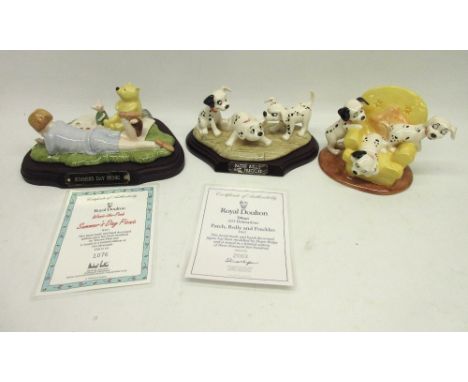 Royal Doulton Winnie the Pooh Summer's Day Picnic WP21, 1076/5000, 101 Dalmatians Patch, Rolly and Freckles DM5, 2003/3500, b