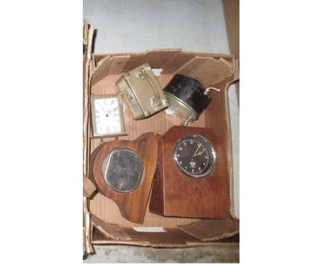 Smiths Cricklewood Works, London, mounted 1930's 8 day dashboard car clock, signed silvered Arabic dial, no. P-287.095, H13cm