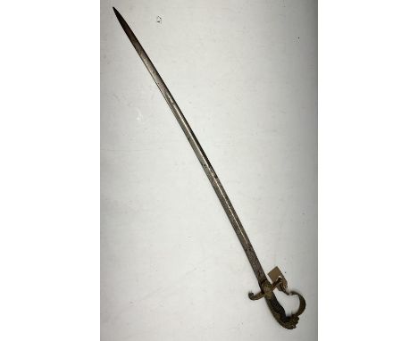 Imperial German artillery officers sword, 32" blade, lacking scabbard. 