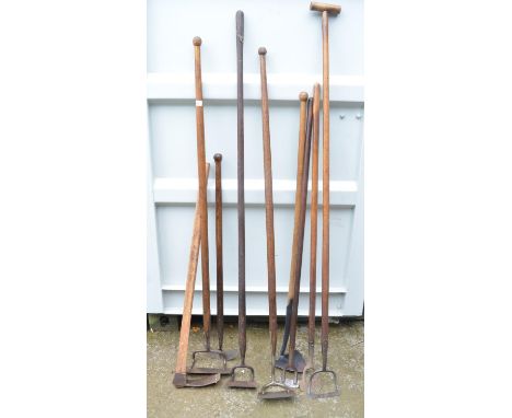 Selection of vintage garden and agricultural cultivation tools 