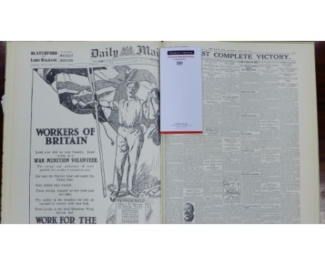 A folio containing newspapers of the First World War