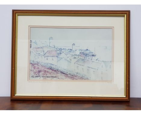 T.Mcardle North Shields fish quay print signed by the artist bottom left, 55x41cm