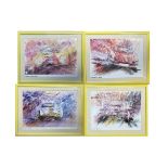 A Set of Four Limited Edition Porsche Design Studio Prints by Bhambra