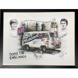 'Come on England' Geoff Hurst and Colin Bell Signed Limited Edition Print