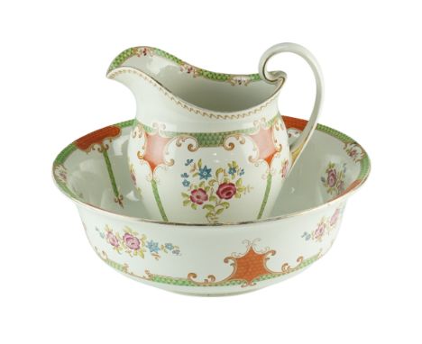 An Albion Pottery ewer and basin 