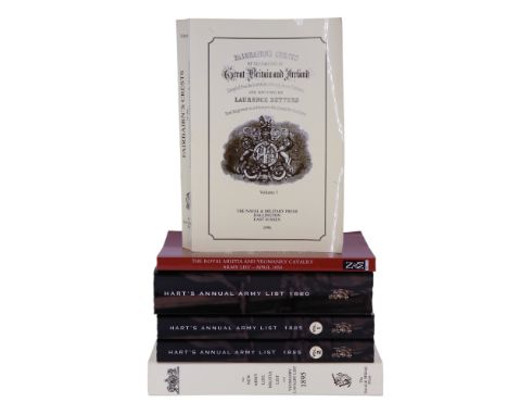 Naval and Military Press re-prints of Hart's Army Lists for 1860, 1885 (2 volumes), and the New Army List, Militia List and Y