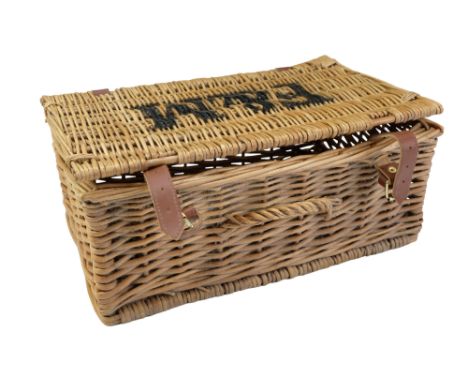 A small Fortnum &amp; Mason wicker hamper, 40 cm x 24 cm x 18 cm 