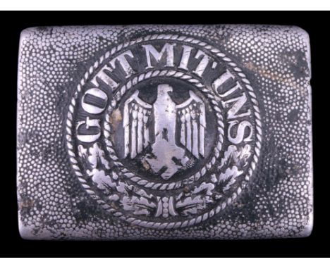 A 1936 dated German Third Reich army belt buckle, maker-marked K u O