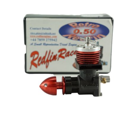 A boxed Redfin 0.50 Redfin Racer aero model aircraft diesel engine, 0.5cc, engine number 024