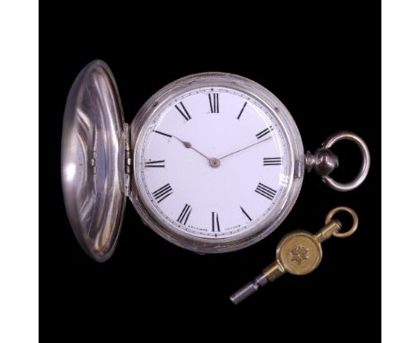A late 19th Century Swiss silver pocket watch by Lecomte of Geneva, having a 15 ligne key-wound lever movement and enamel fac