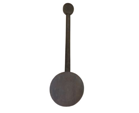 A King William's College [Isle of man] Rifle Club ceremonial or prize wooden spoon or paddle, bearing the motto "Virtuti non 
