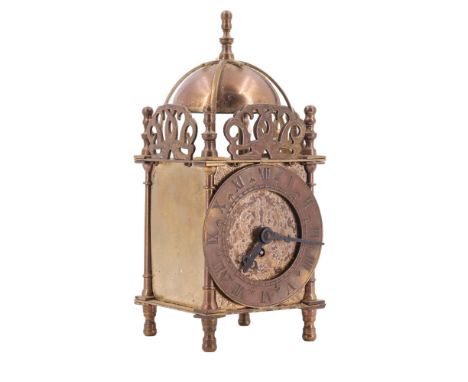 A Smith's diminutive lantern clock, having a spring-driven movement, circa 1930s, 17 cm, (running when catalogued, accuracy a