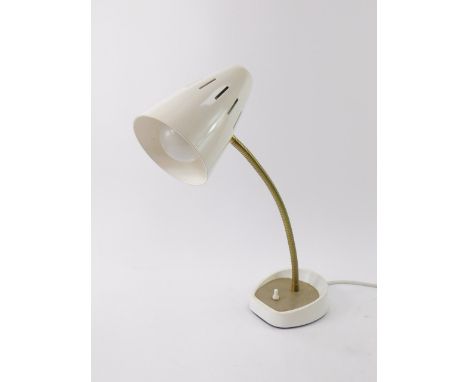 A Pifco white goose neck table lamp, c1960's.