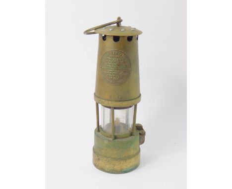 A Protector Lamp and Lighting Co Ltd brass miners lamp, 26.5cm high.