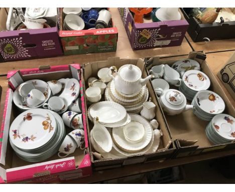 Three trays including Royal Worcester etc.