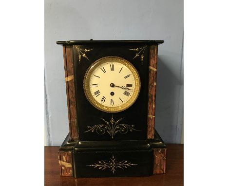 A Victorian slate mantel clock 