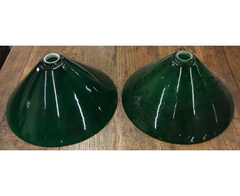 Two snooker table lamp shades. Est. £30 - £50.
