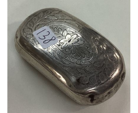 A Georgian silver hinged snuff box. Birmingham 1816. By Cocks & Bettridge. Approx. 29 grams. Est. £80 - £120.