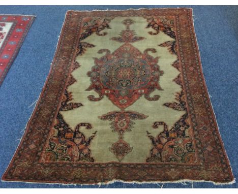 An old Indian tapestry rug. Approx. 130 cms x 200 cms. Approx. £20 - £30.