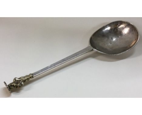 EXETER: An extremely rare Charles I silver Apostle spoon with a St Matthews finial. Circa. 1640. Marked to bowl and back. App