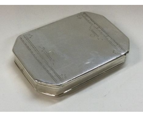 An 18th Century silver engraved hinged snuff box. Circa 1730. Approx. 75 grams. Est. £200 - £300.