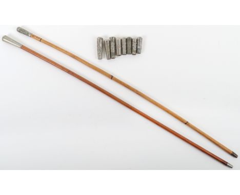 Swagger stick tops and sticks: Solihull school OTC and Radley white metal top sticks with 8 other OTC swagger stick tops to i
