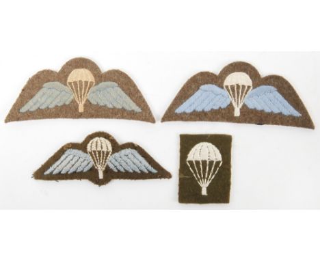 British Army Parachute Qualification Jump Wings: Four badges to includes wings and light bulb badge