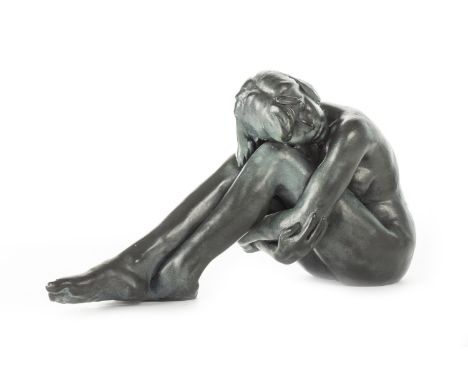* WALTER AWLSON (SCOTTISH b 1949 -), NUDE STUDY glazed ceramic, signed, dated 1994 and numbered 33/50 to underside 20cm x 36c