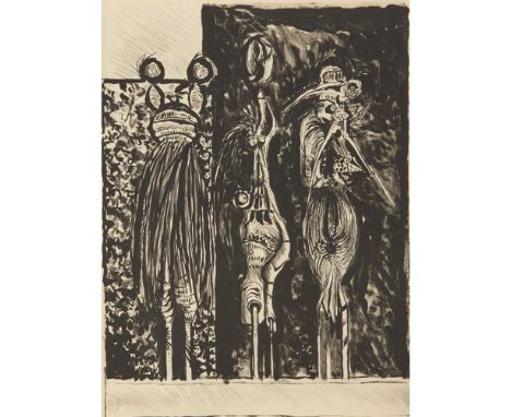 [§] GRAHAM SUTHERLAND (BRITISH 1903-1980)THREE STANDING FORMS IN BLACK, 1953Lithograph, from an edition of 5048cm x 37cm (18.