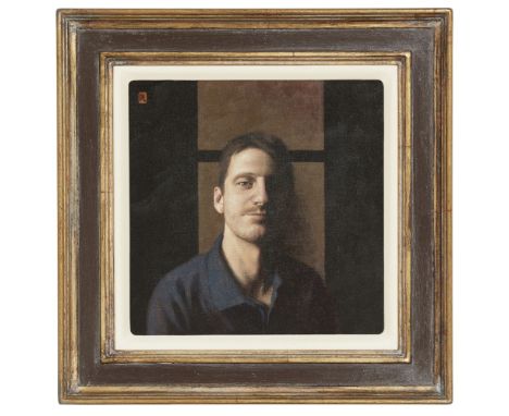 [§] DYLAN LISLE (SCOTTISH CONTEMPORARY)PORTRAITSigned with monogram, oil on canvas29cm x 29cm (11in x 11in) and another by th