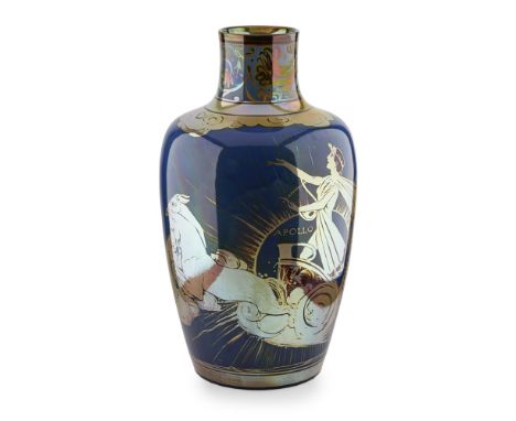 GORDON FORSYTH (1879-1952) FOR PILKINGTON'S TILE & POTTERY CO.'APOLLO', A MONUMENTAL LANCASTRIAN LUSTRE VASE, DATED 1909 deco