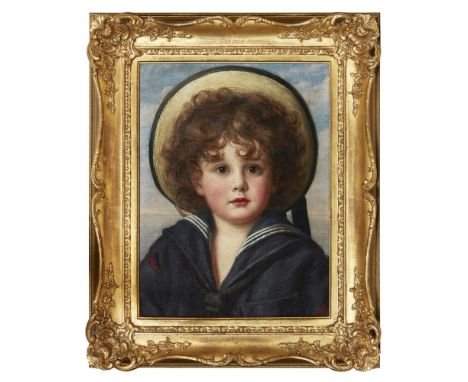 LATE 19TH CENTURY ENGLISH SCHOOLHEAD AND SHOULDER PORTRAIT OF GEORGE LUCAS RUXTON IN A SAILOR SUITOil on canvas41cm x 31cm (1