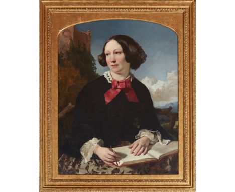 PENRY WILLIAMS (WELSH 1802-1885)PORTRAIT OF MRS PENRY WILLIAMSOil on canvas, arched top89cm x 68cm (35in x 26.75in)