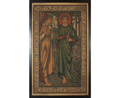 SELWYN IMAGE (1849-1930) FOR THE FITZROY PICTURE SOCIETY‘THE ANNUNCIATION’ FRAMED POSTER, CIRCA 1893chromolithograph, bears a