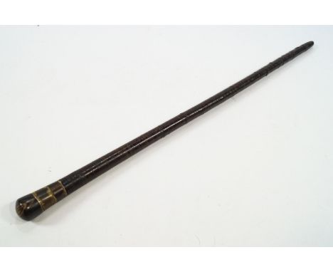 An Officers swagger stick, in leather, 58.5cm long