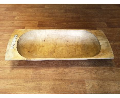 An early 20th century poplar wood dough trough, 112cm long x 39cm wide