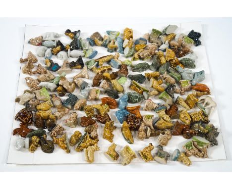 A large collection of animal figure Wade Whimsies, including some multiples