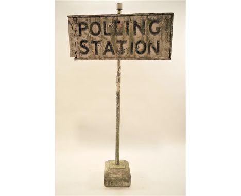 A vintage 'Polling Centre' sign 77cm X 142cm