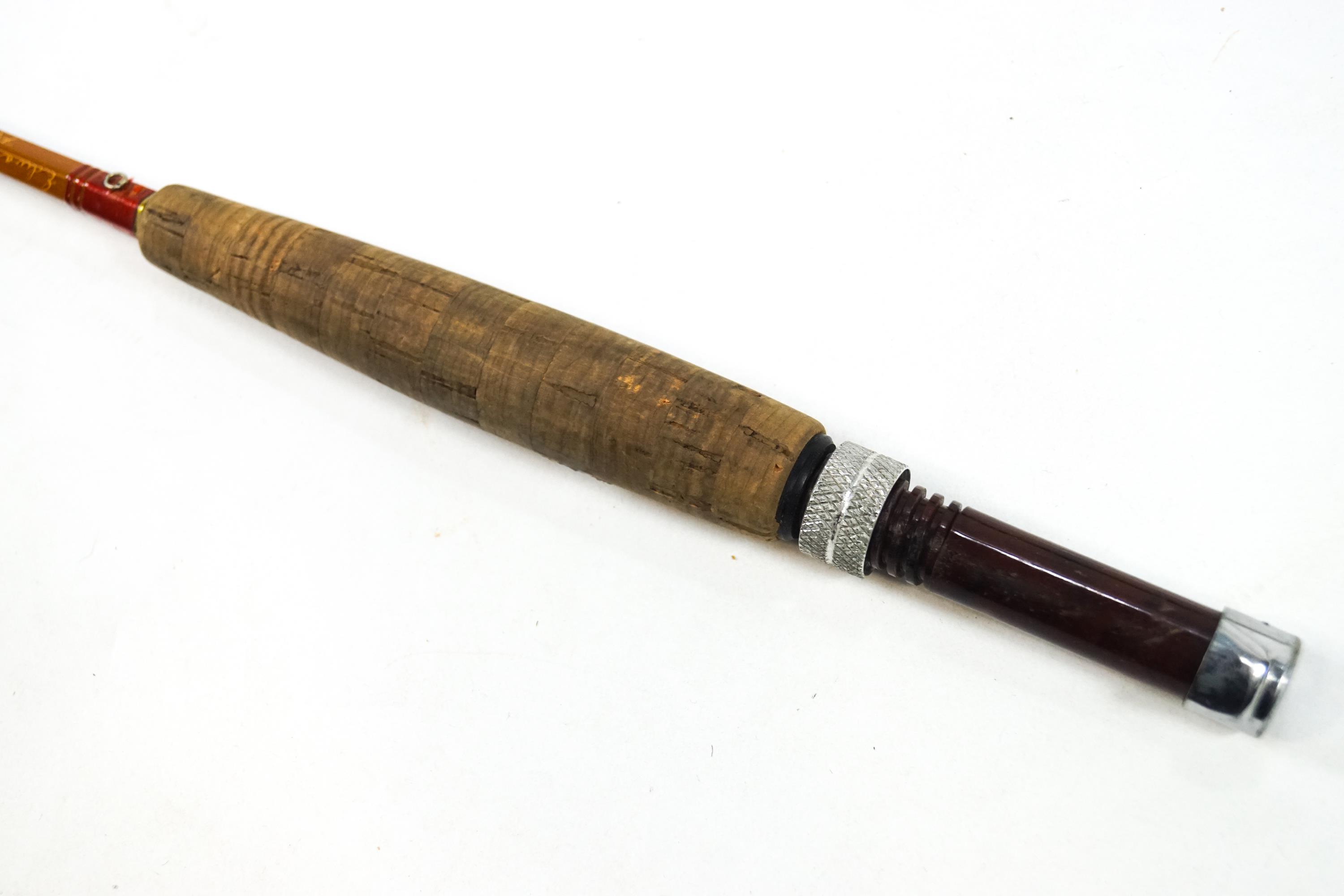 An Edwards Bristol split cane four piece fishing rod, f 18/2, in