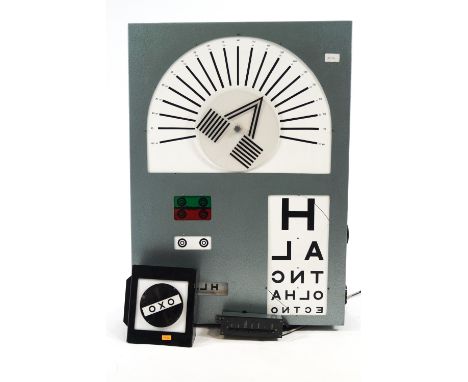 A vintage optician's light box, 86cm x 97cm