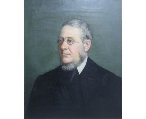 LARGE GILT FRAMED 19th CENTURY PORTRAIT ON CANVAS BY FA PHILIPS, 1897, APPROXIMATELY 60cm x 50cm 