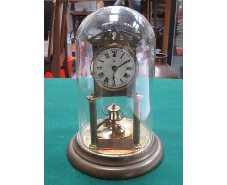 BRASS DOMED TOPPED MANTEL CLOCK 