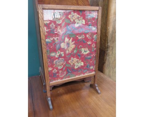 EMBROIDERED OAK FIRE SCREEN 