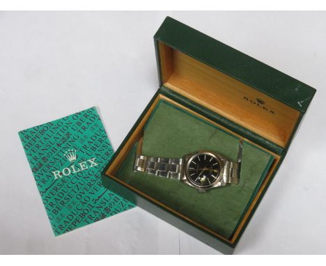 GENTS BOXED ROLEX OYSTER PERPETUAL DATE SUPERLATIVE CHRONOMETER STAINLESS STEEL WRISTWATCH, WITH PAPERS AND SPARE ROLEX STRAP