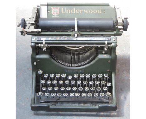 UNDERWOOD TYPEWRITER WITH COVER 